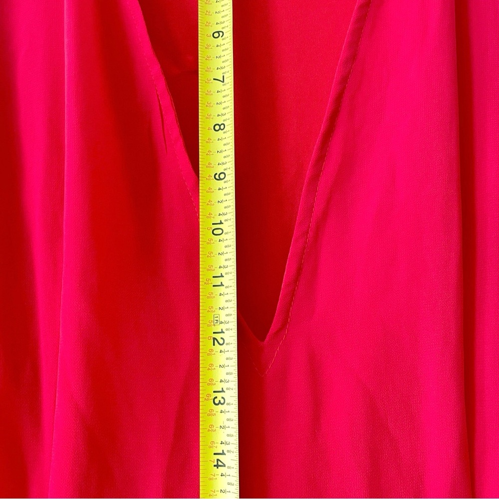 PrettyLittleThing Red Chiffon Ruffle Layer Maxi Dress | Size 6 - Picture 7 of 10